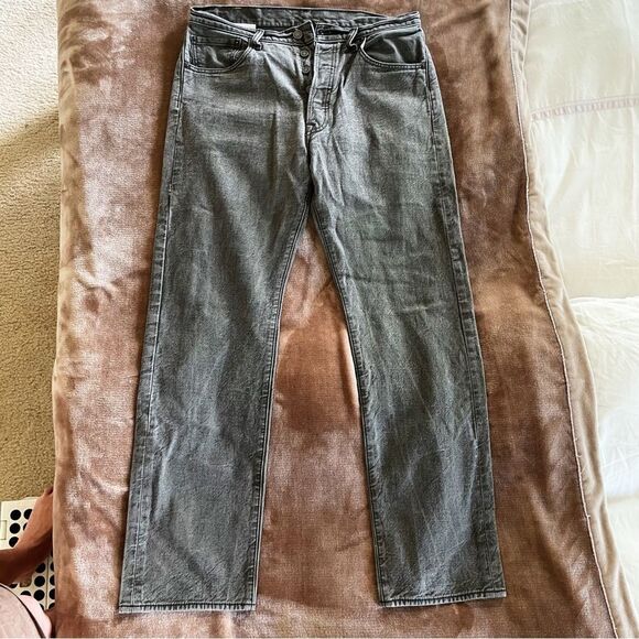 Levi Strauss & Co. Men's Gray Jeans Yellow Backing Button Fly Size 34/34 - Picture 2 of 12